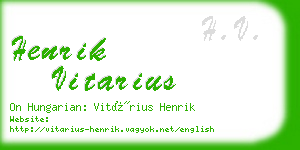 henrik vitarius business card